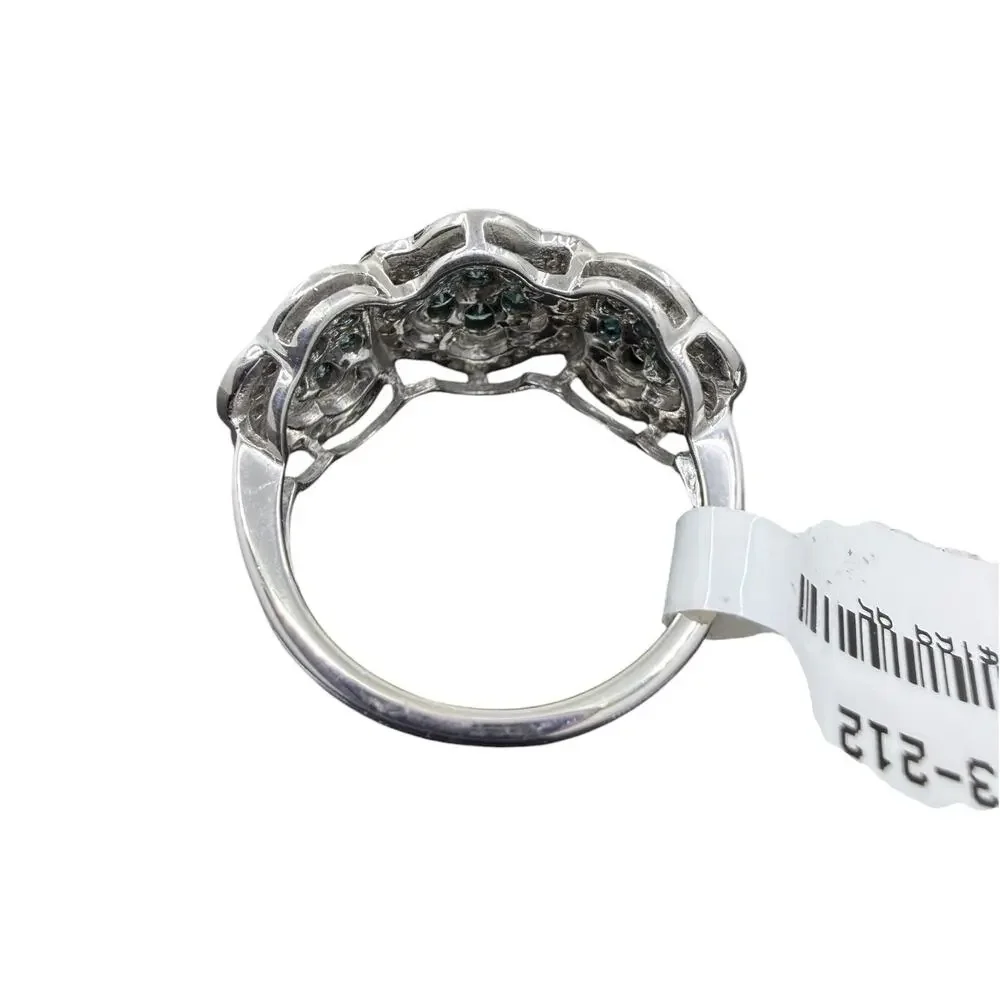 1/2ct Blue White Diamond Ring 925 Sterling Silver Size 7 .50ct Wedding Band